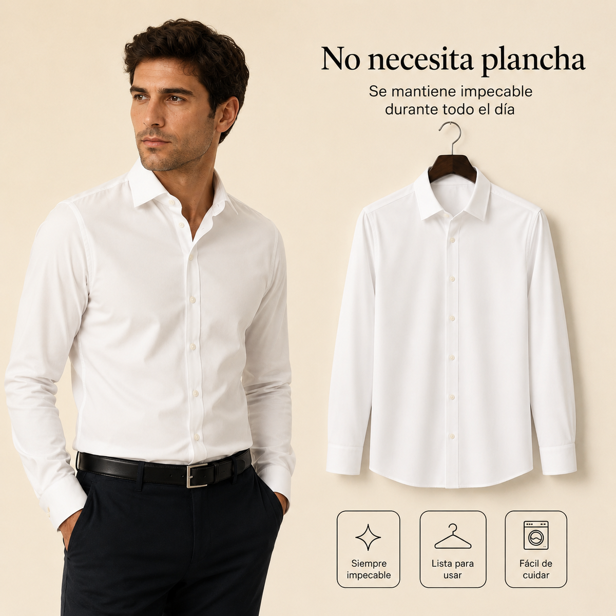 Camisa Milano - Tecnología Antiarrugas DWR | 2x1