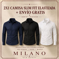 2x1 Camisa Slim Fit Elastizada | Milano Old Money