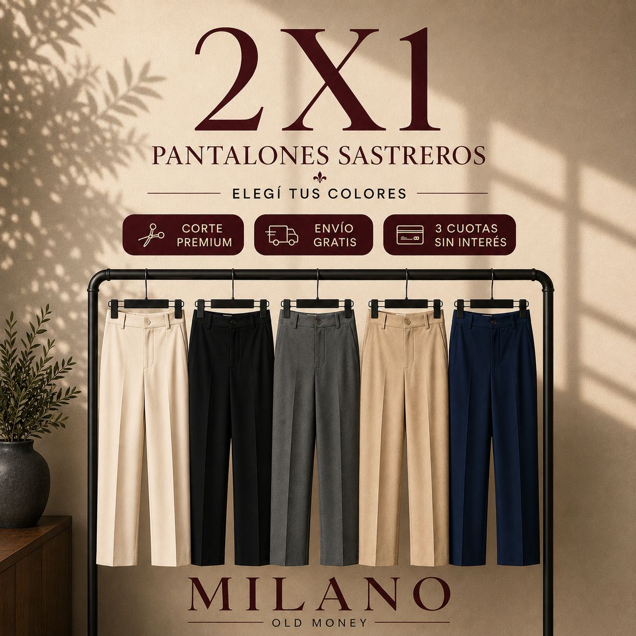 2X1 Pantalones sastreros